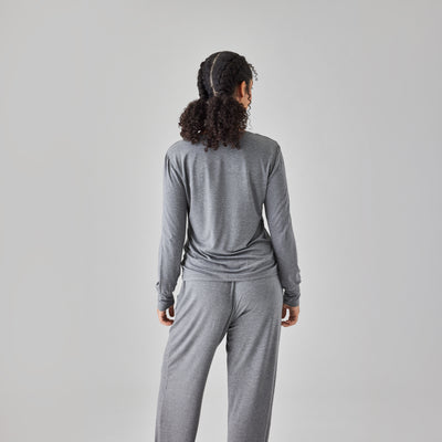 Cooling Henley Lounge Shirt - Soft Temperature Regulating Top