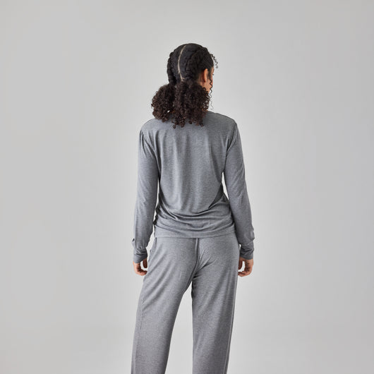 Cooling Henley Lounge Shirt - Soft Temperature Regulating Top