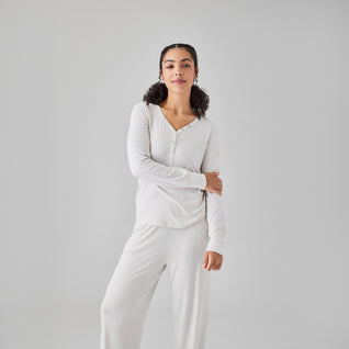 Cooling Henley Lounge Shirt - Soft Temperature Regulating Top