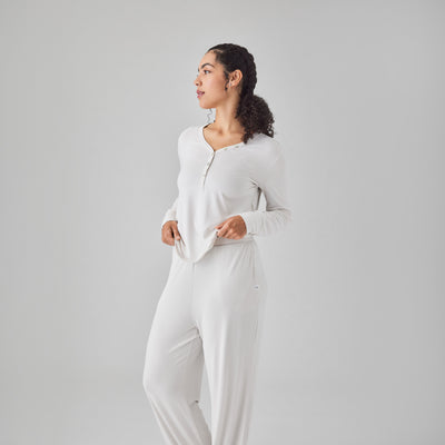 Cooling Henley Lounge Shirt - Soft Temperature Regulating Top