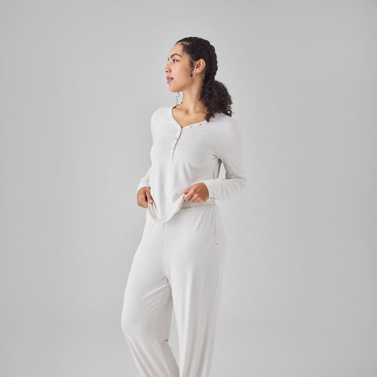 Cooling Henley Lounge Shirt - Soft Temperature Regulating Top